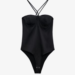 Zara satin bodysuit
